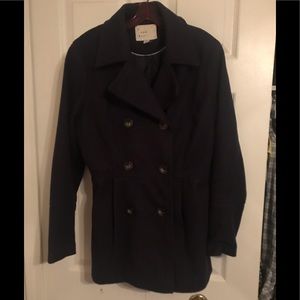 Navy colored button down pea coat  size M